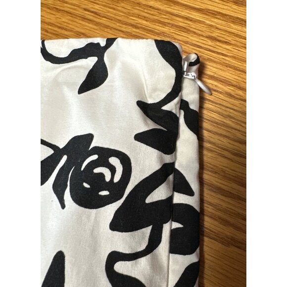 White House Black Market Womens Floral Flared Black & White Cotton Skirt Size 8 - Picture 7 of 10